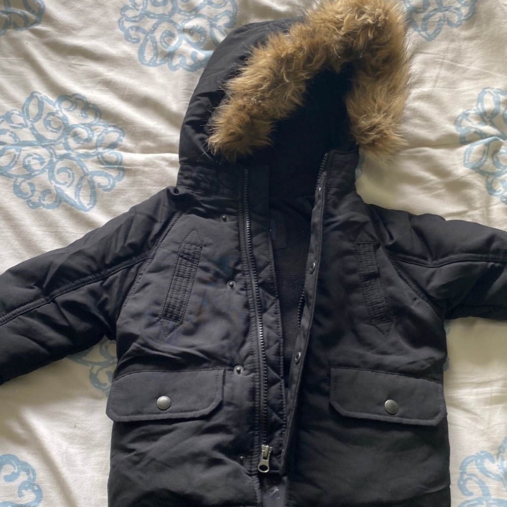 Gap toddler warm black jacket 12-18 months